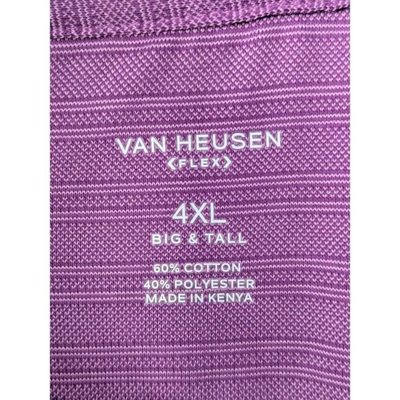 Van Heusen Flex Polo Shirt Mens 4XL Big & Tall Purple Natural Stretch - Picture 3 of 12